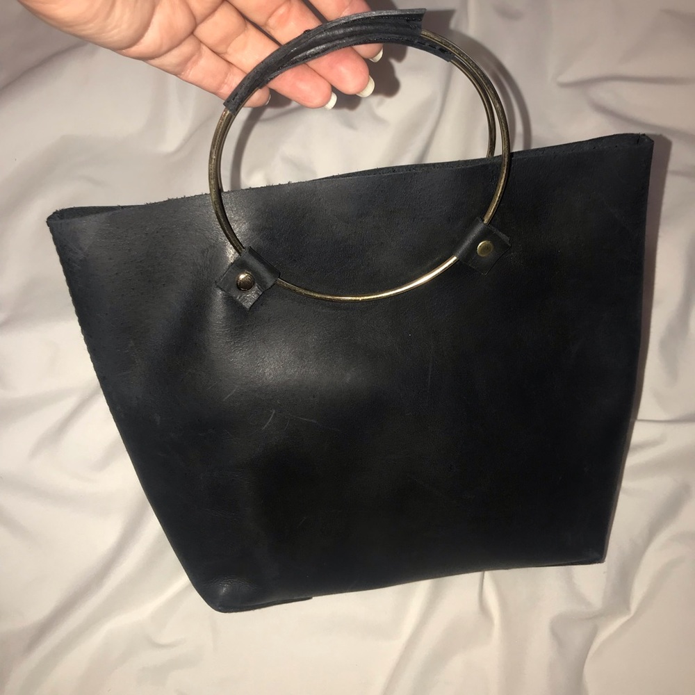 Tribe Alive black vegan leather wrist bag. NWOT